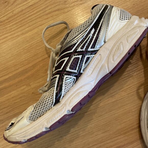 Asics Womens 8.5 Purple Gel T2N8N‎ Athletic Running Shoes Sneakers White - Picture 6 of 12